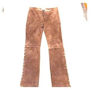 Dolce and Gabbana Suede Cute  Lace-up Bellbottoms